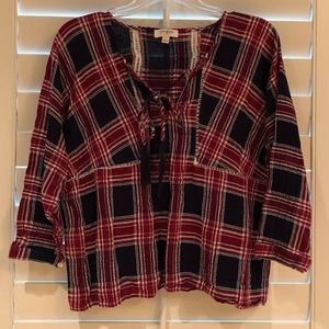 Women’s plaid boho style shirt